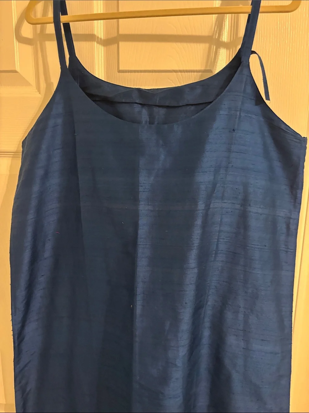 Sleeveless Navy Blue Slip Dress - Classic Minimalist Style - Picture 3 of 4
